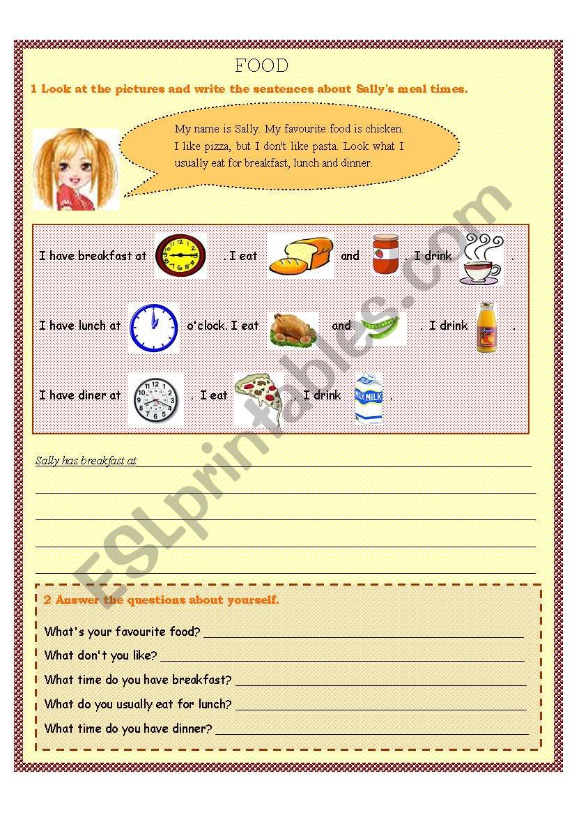 Food worksheet