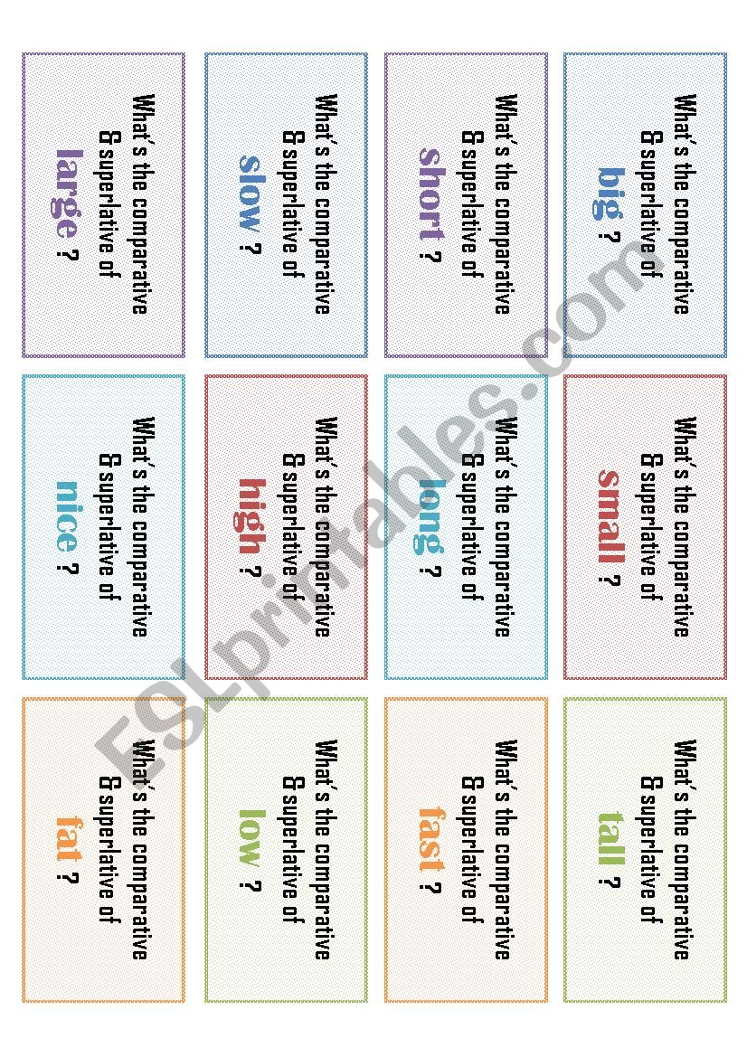 COMPARATIVES & SUPERLATIVES worksheet