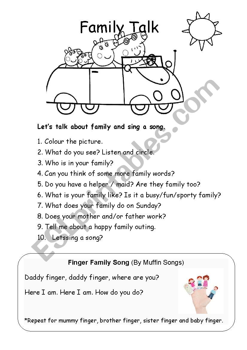 Family Talk worksheet