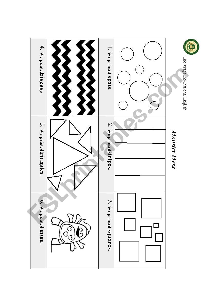 Monster mess worksheet