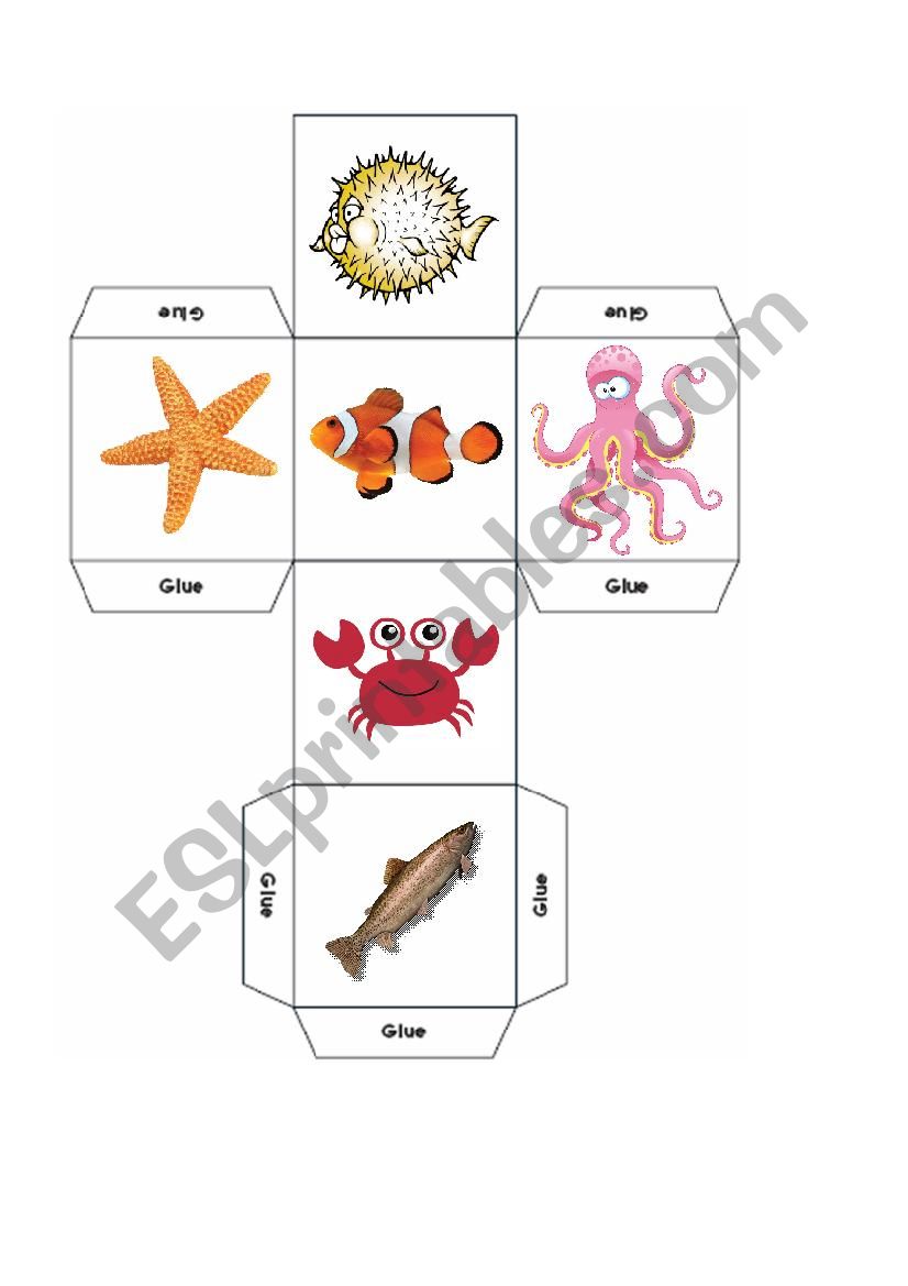 Roll the dice: fish worksheet