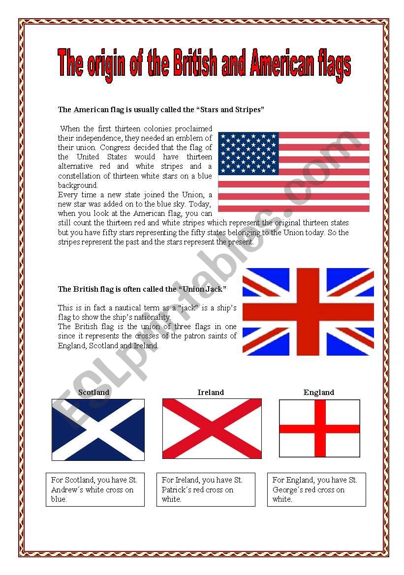 The origin of British and American flags