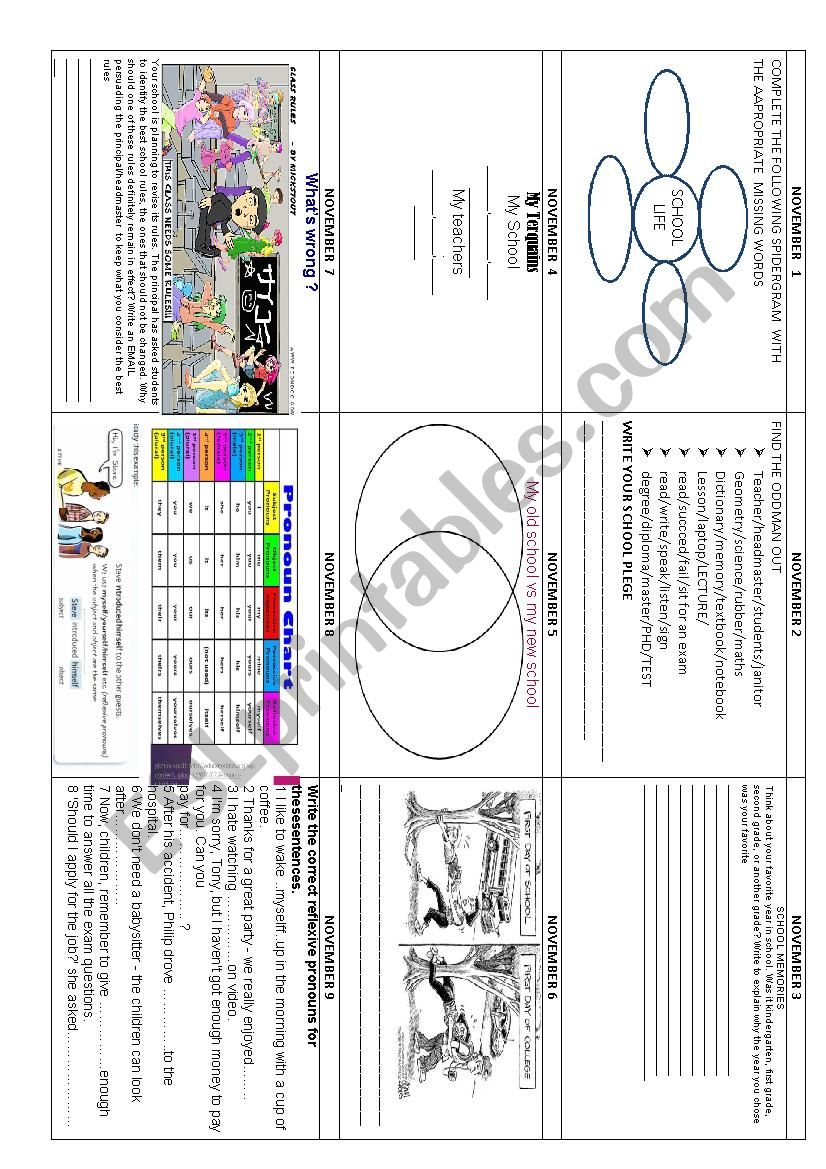 CALANDAR worksheet