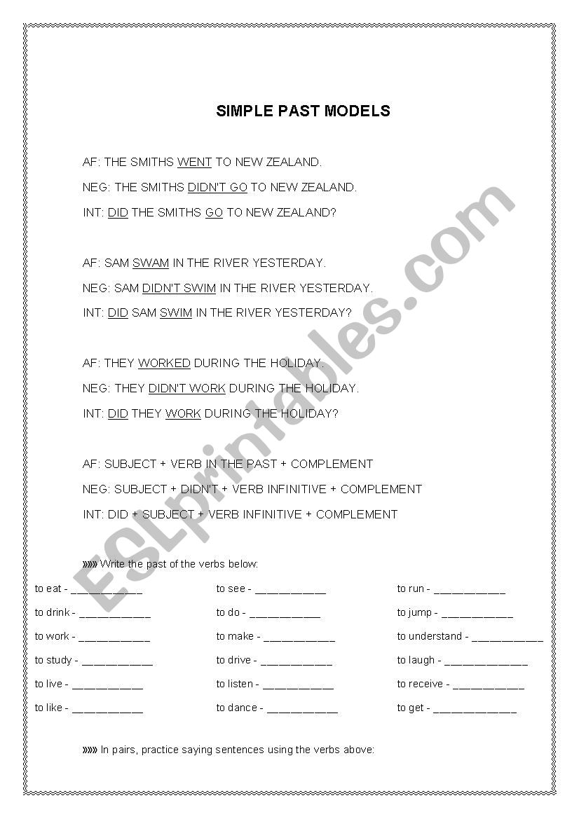 Simple Past Practice worksheet