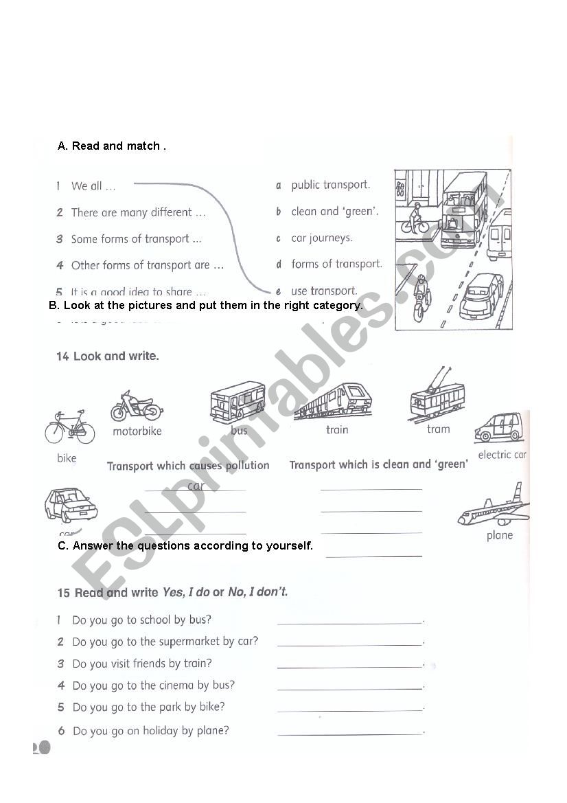 transportation worksheet