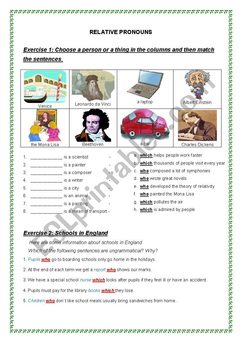 Relative Pronouns(who vs. which)