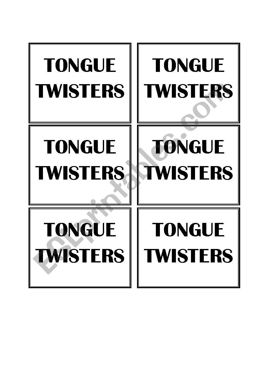 Tongue twisters worksheet