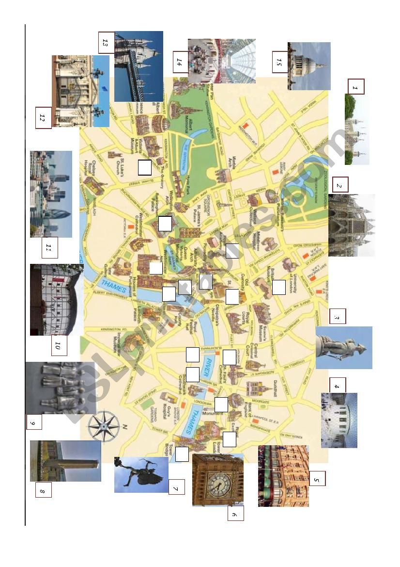 Map of London  worksheet