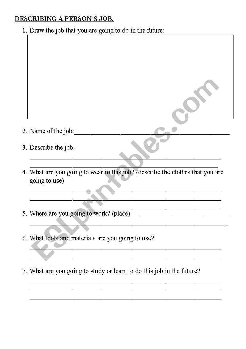 DESCRIPTION JOB worksheet