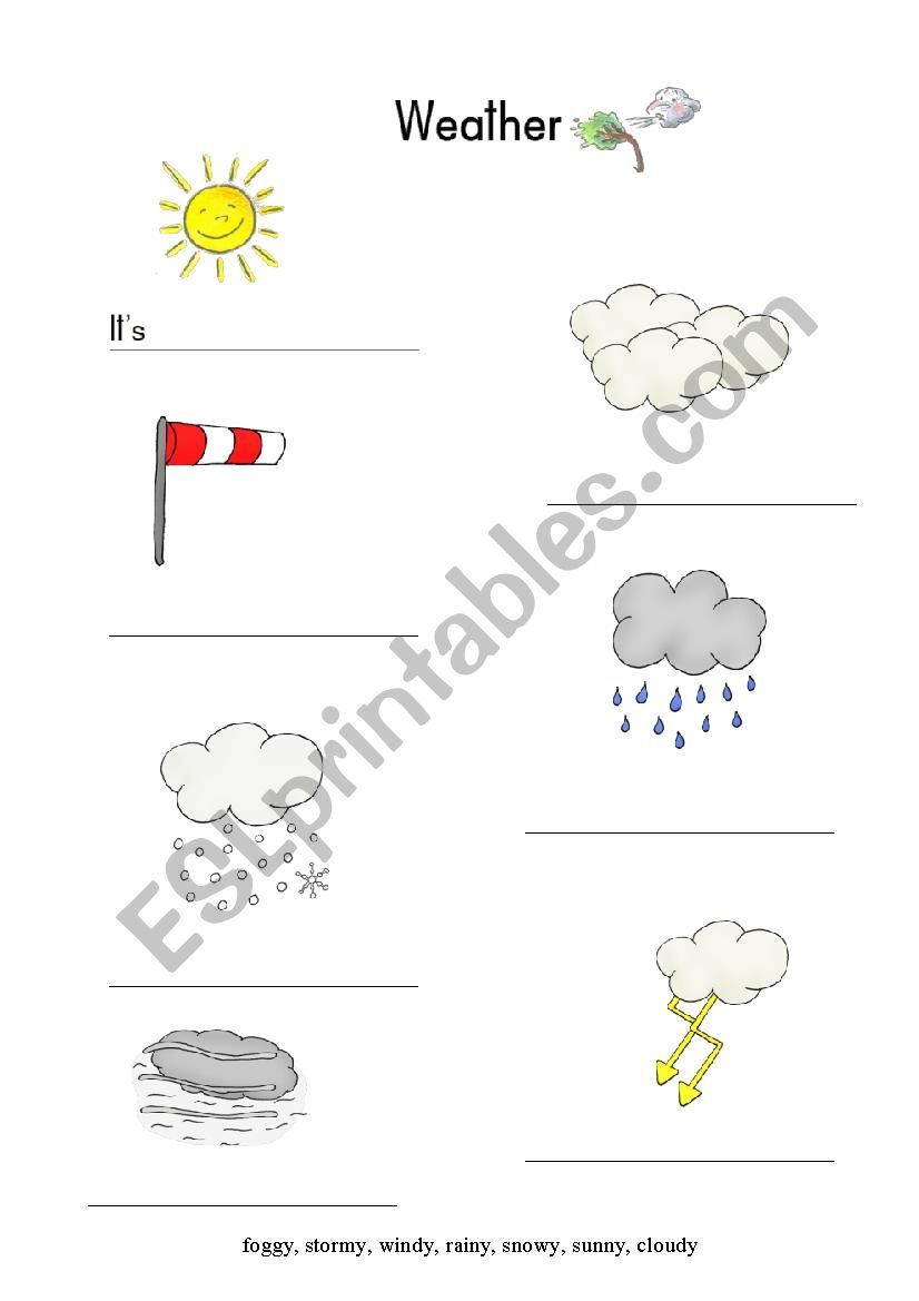 Weather (fill in the gaps) worksheet