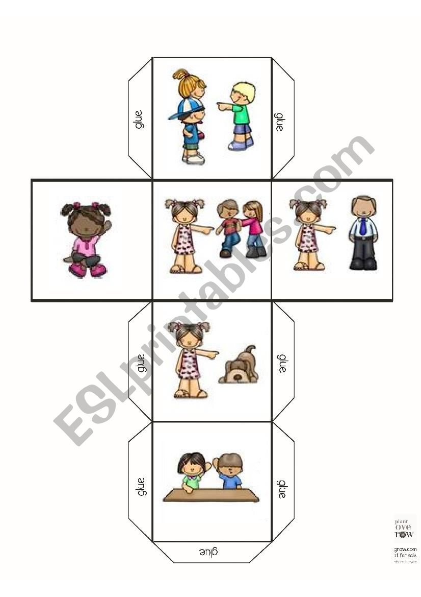 Subjective Pronouns Dice worksheet