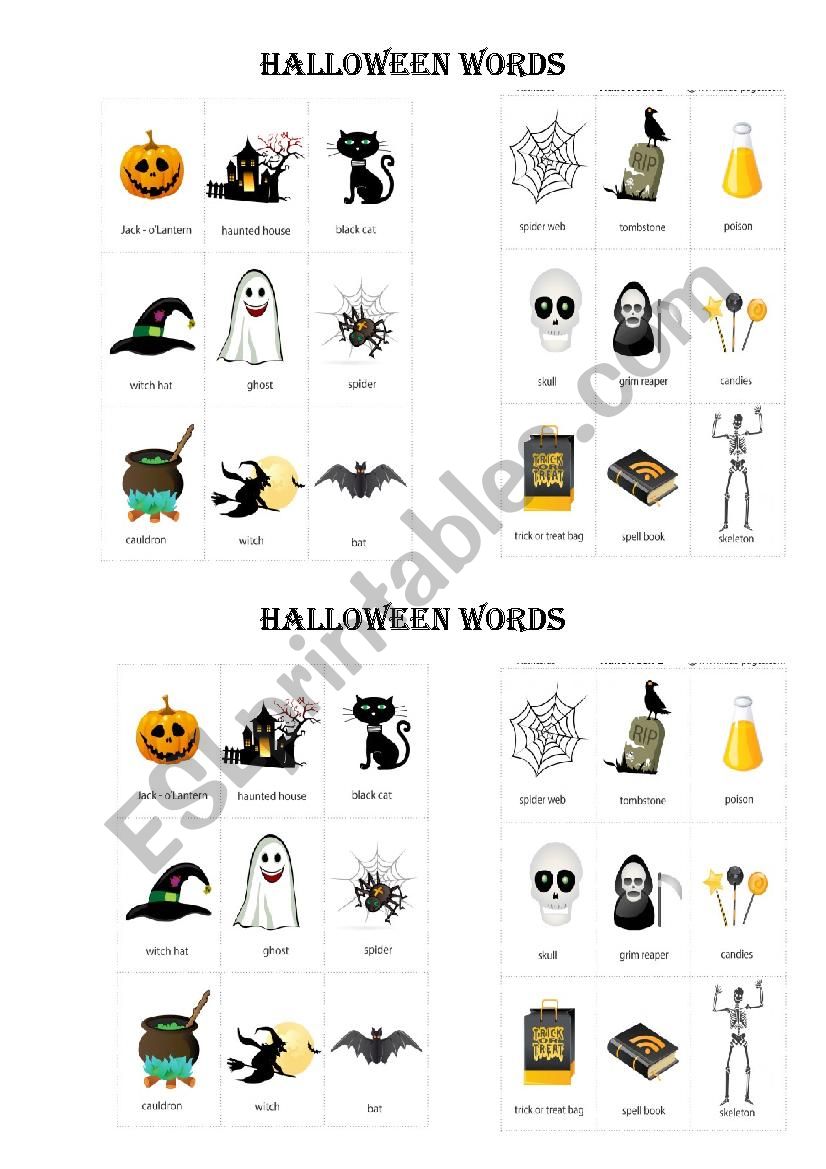 Halloween Words - ESL worksheet by sylviarachel