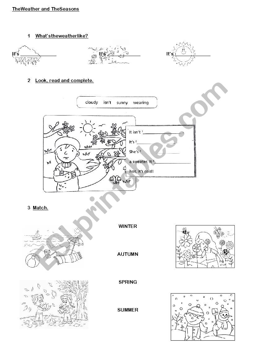 The Weather and The Seasons worksheet