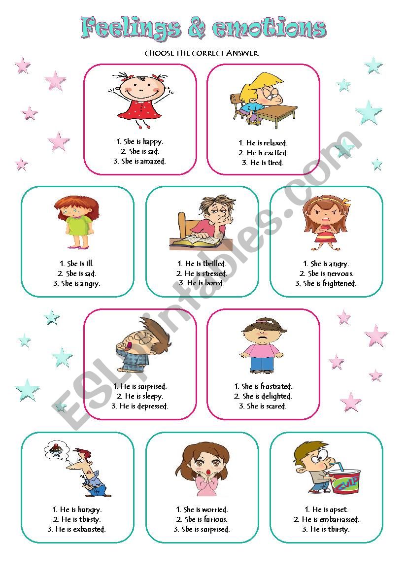 Feelings & emotions worksheet