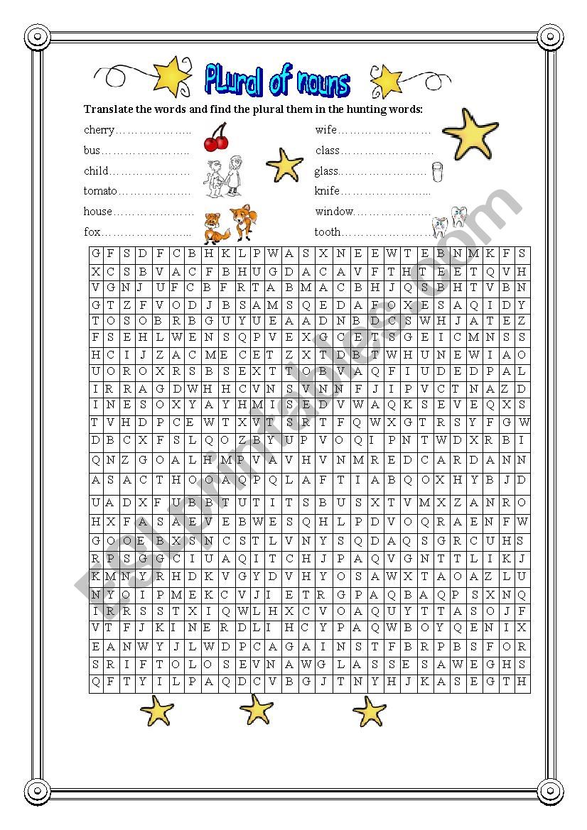 Plural of nouns worksheet