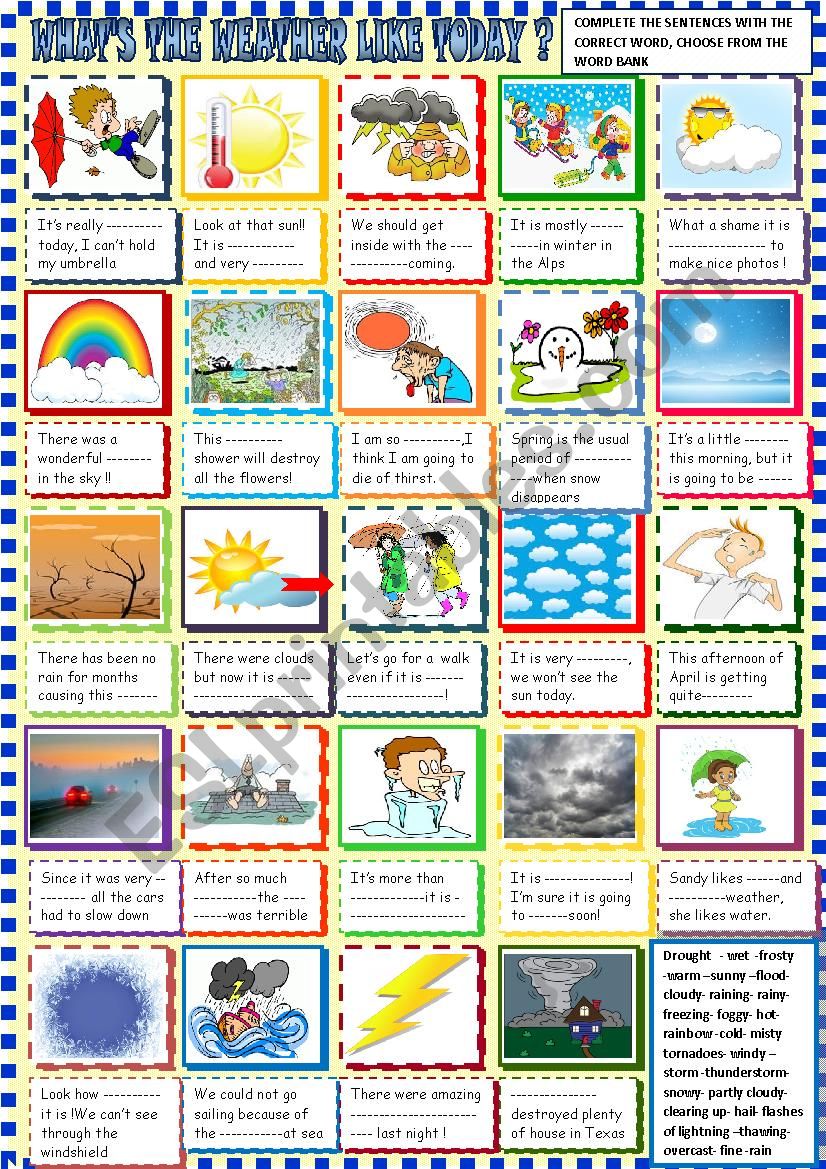 Whats the weather like?  worksheet