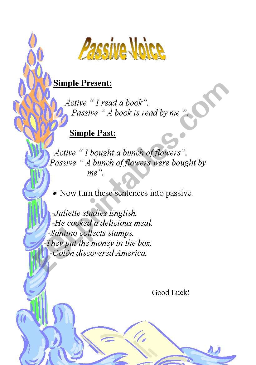 Passive Voice ( simple present & simple past) -aug.9,08.