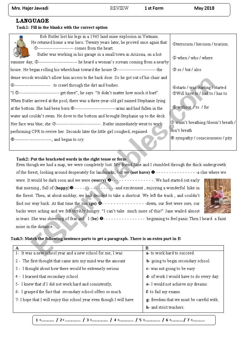 language review  worksheet