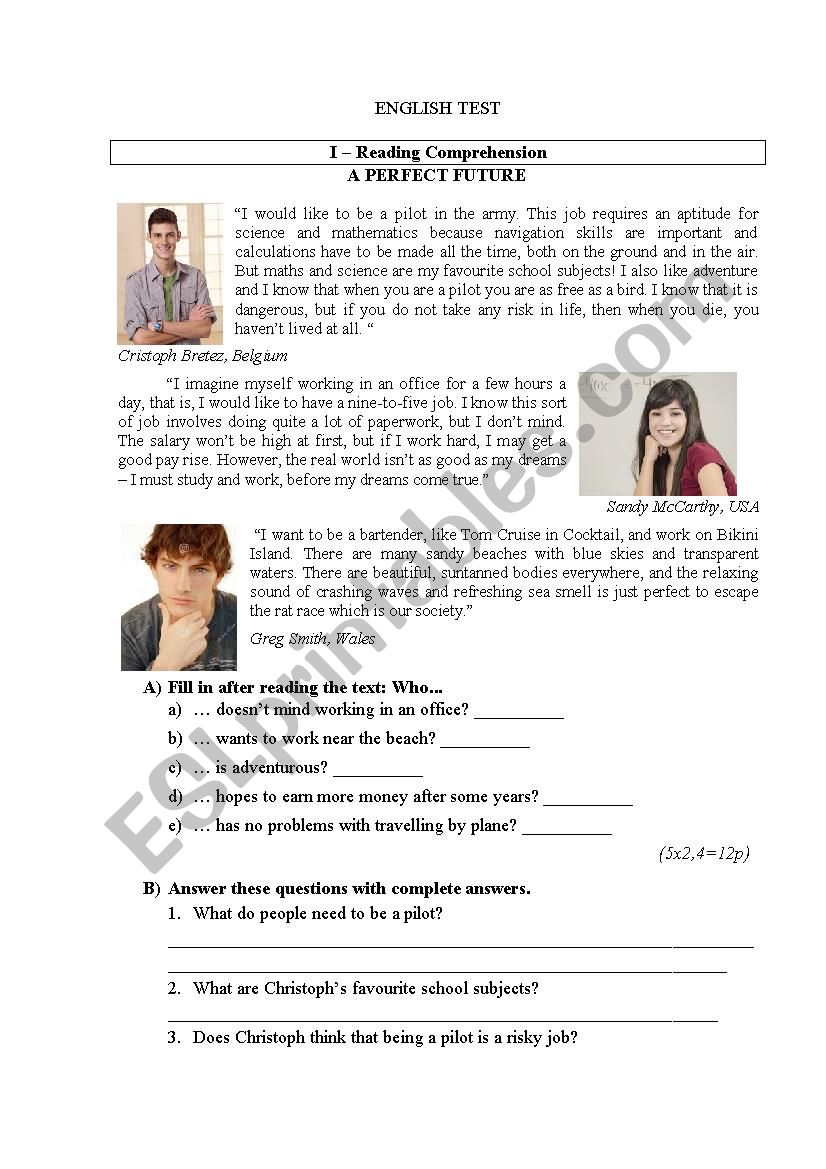 Test- Jobs (version 2) worksheet