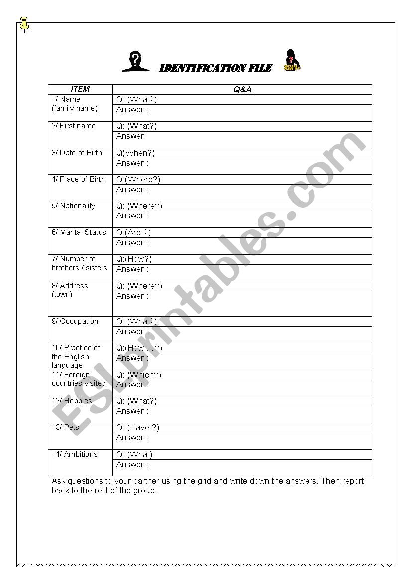 ID FILE for LESSON ONE worksheet