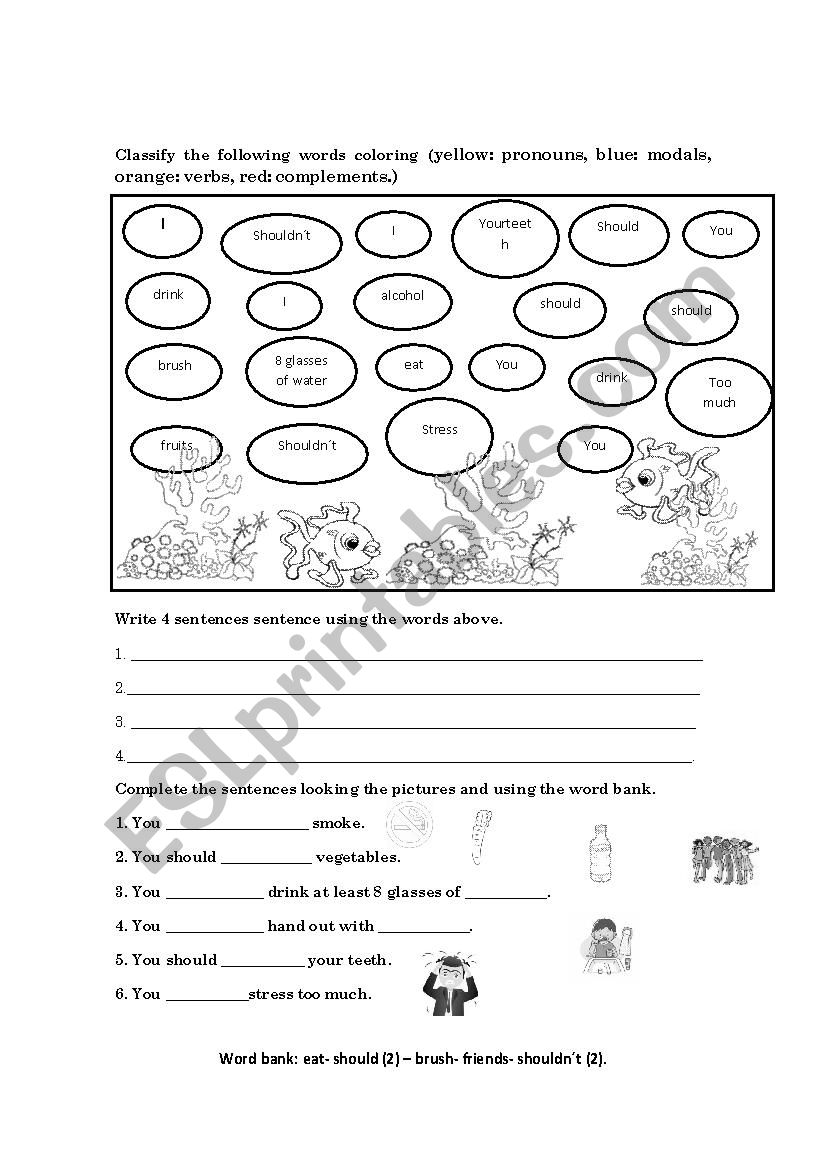 Teen Tips worksheet