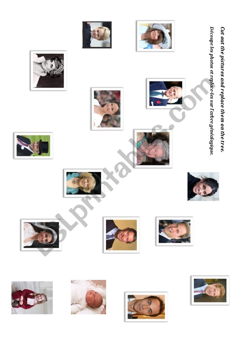 Royal Family Tree worksheet