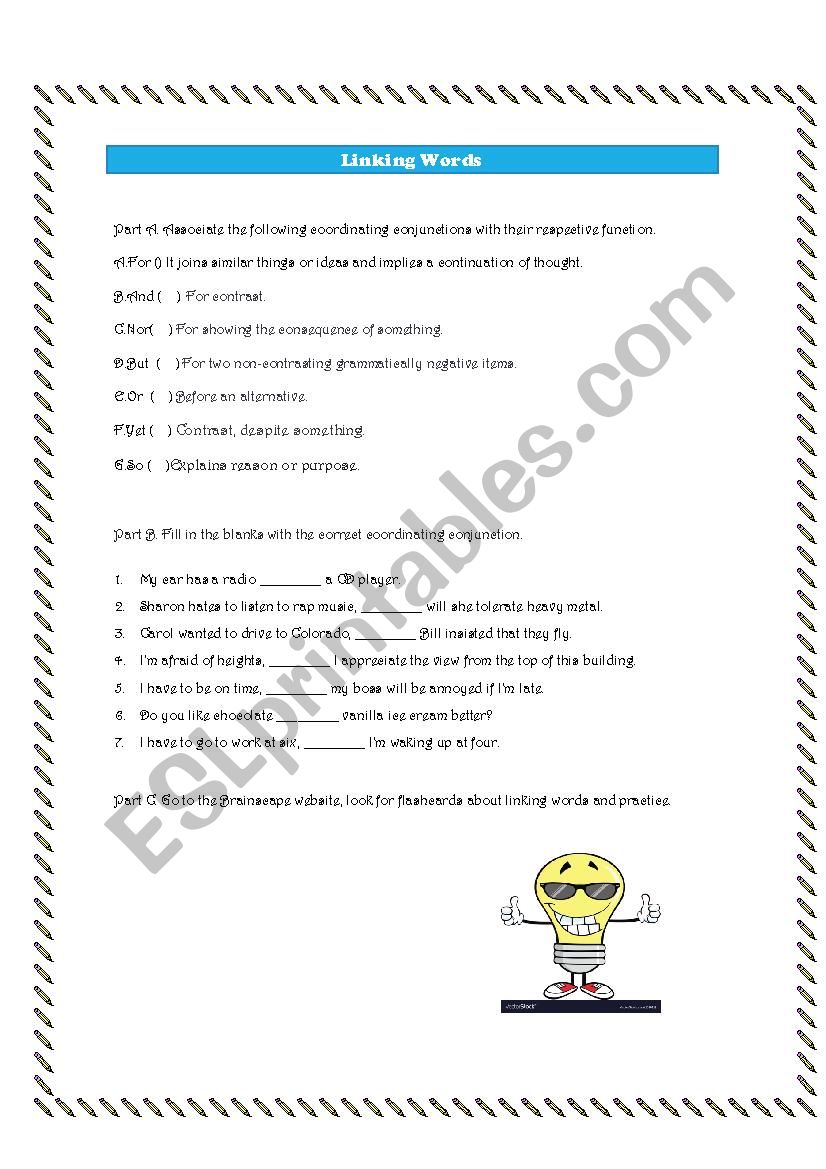 Linking Words worksheet