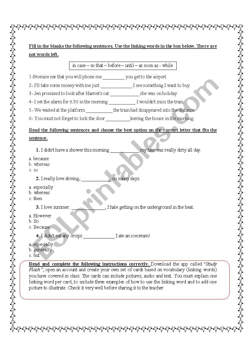 Linking Words worksheet