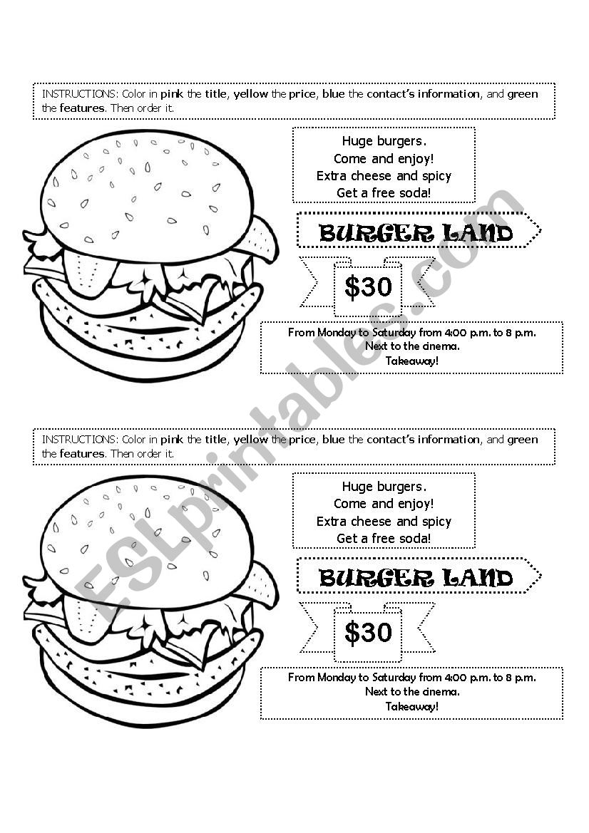 Advertisement worksheet