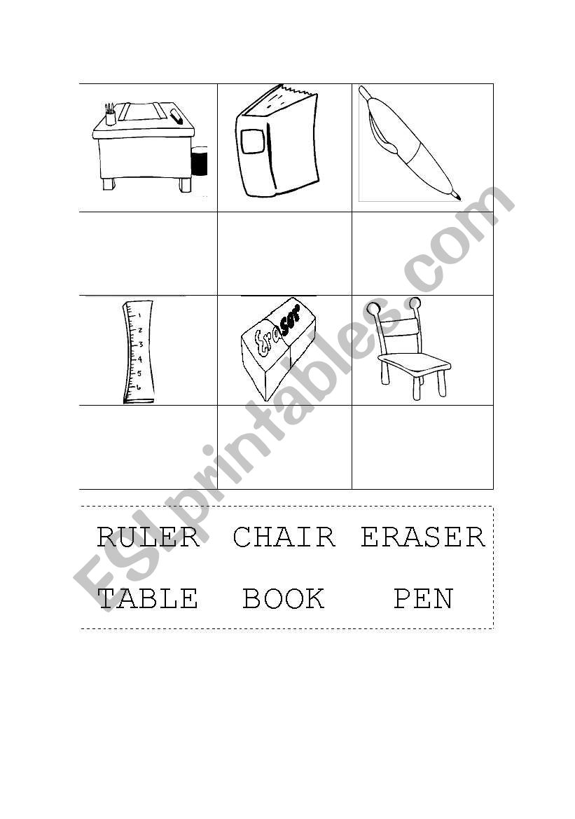 class room objects worksheet