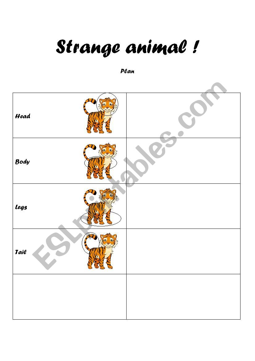 Strange animal project worksheet