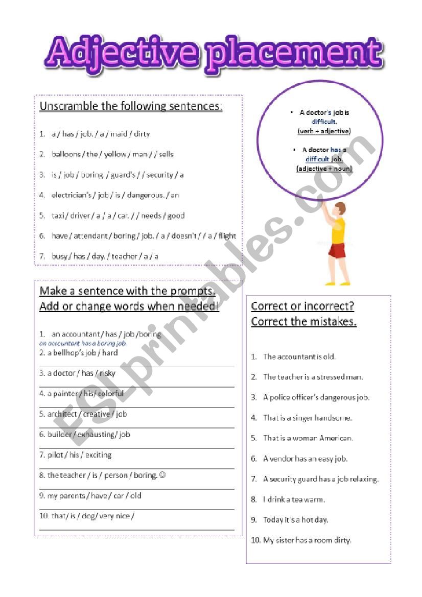 adjective-placement-beginner-level-esl-worksheet-by-missake2