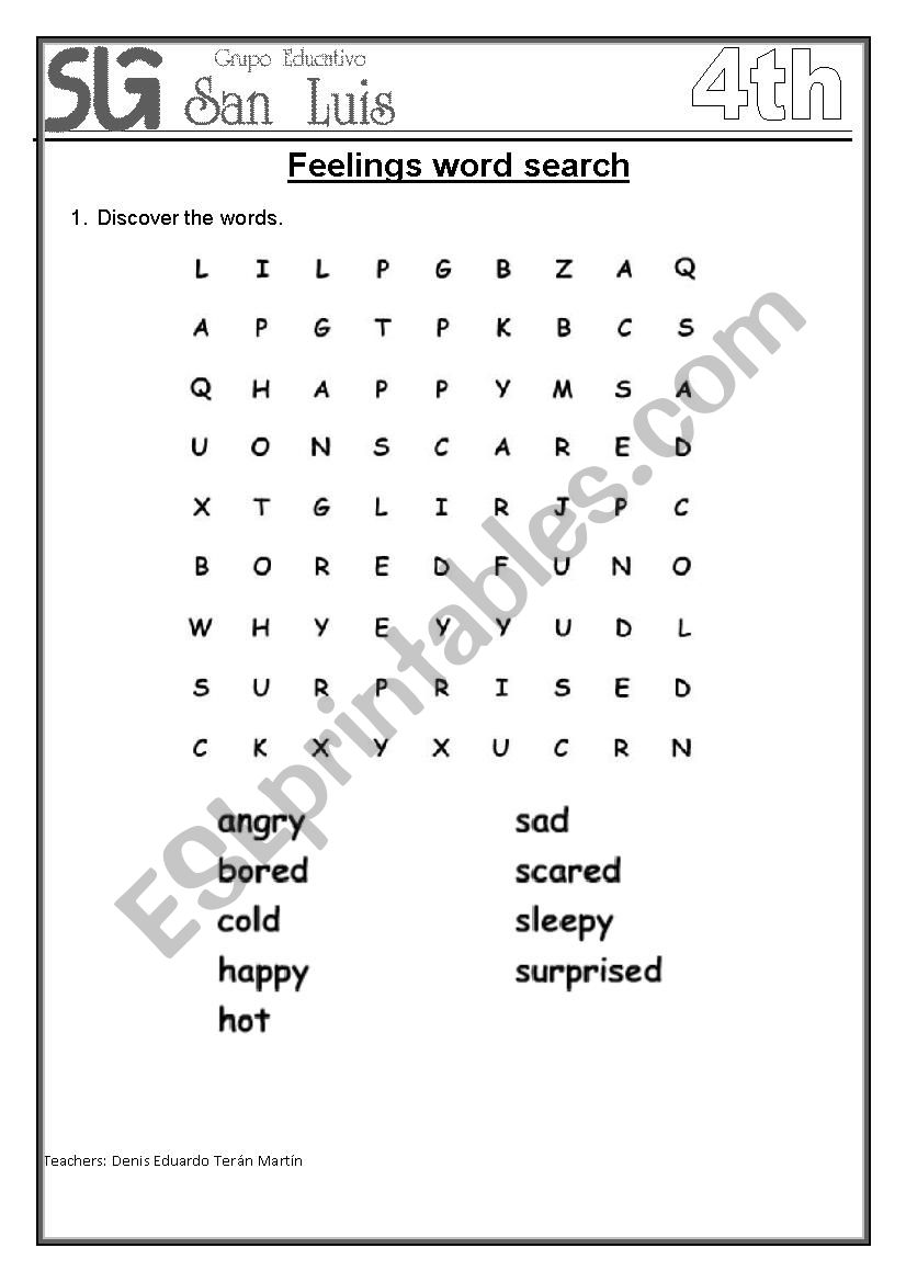 feelings  worksheet