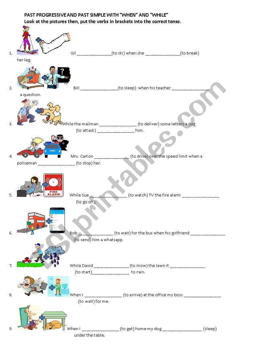 past-progressive-and-past-simple-with-when-and-while-esl-worksheet-by-heikeo53