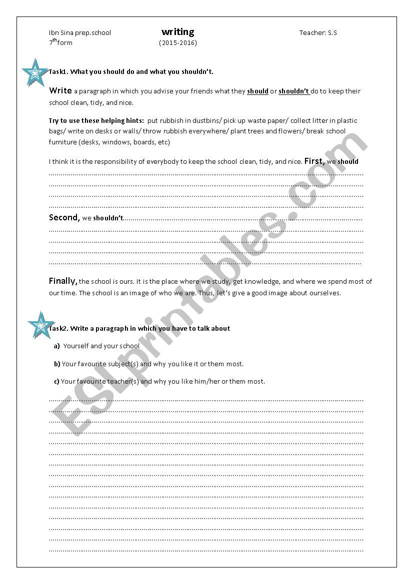 7th form/module5 (writing) worksheet