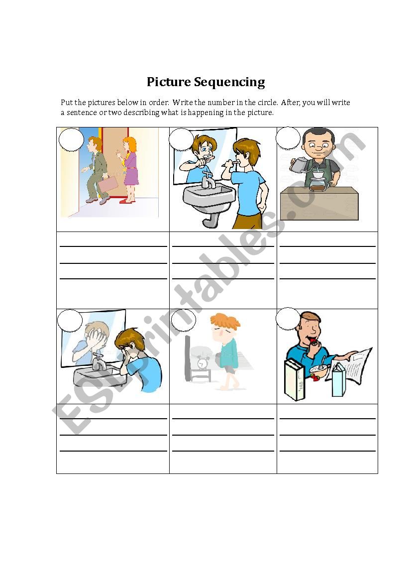 Sequence Words With Pictures worksheet