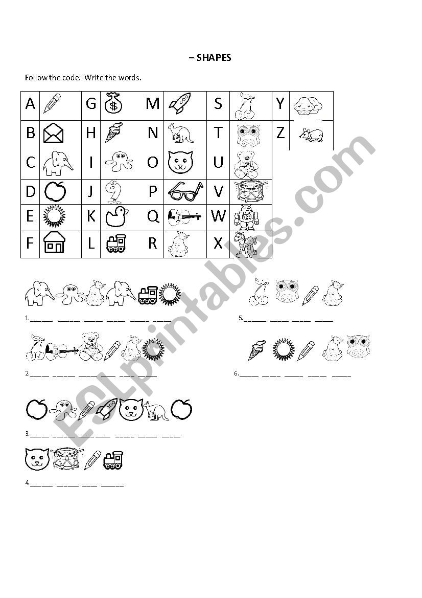 Shapes worksheet