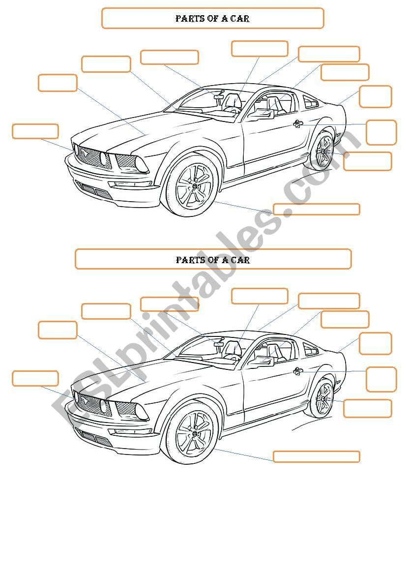 PARTS OF A CAR worksheet