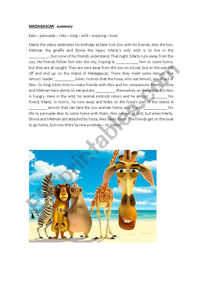 Madagascar worksheet