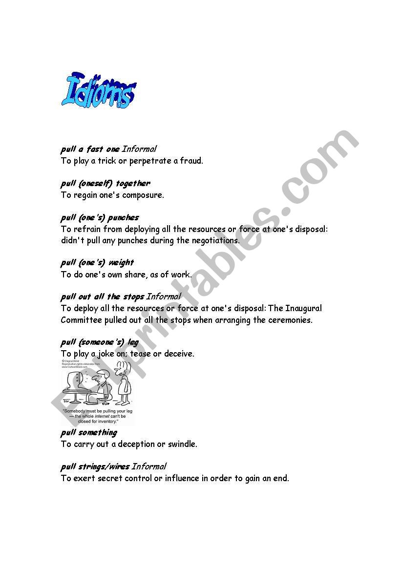 idioms worksheet