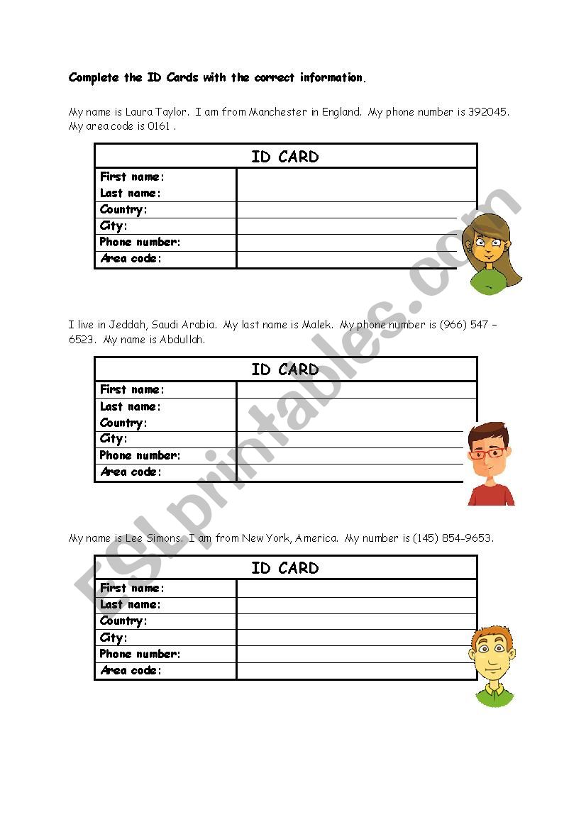 Personal Information - ID Cards