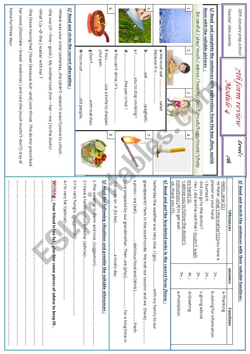 English revision worksheet