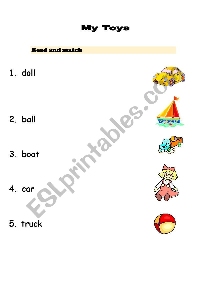 My Toys worksheet