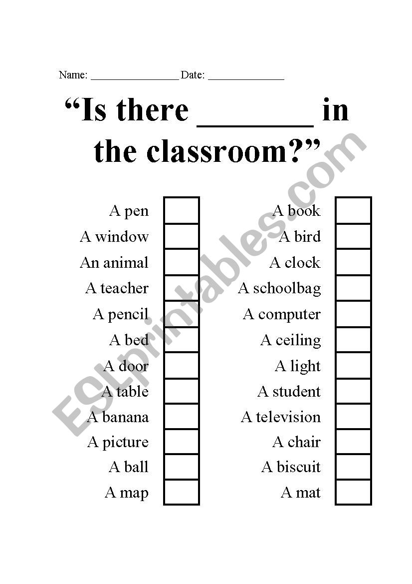 Is there ----- in the classroom?