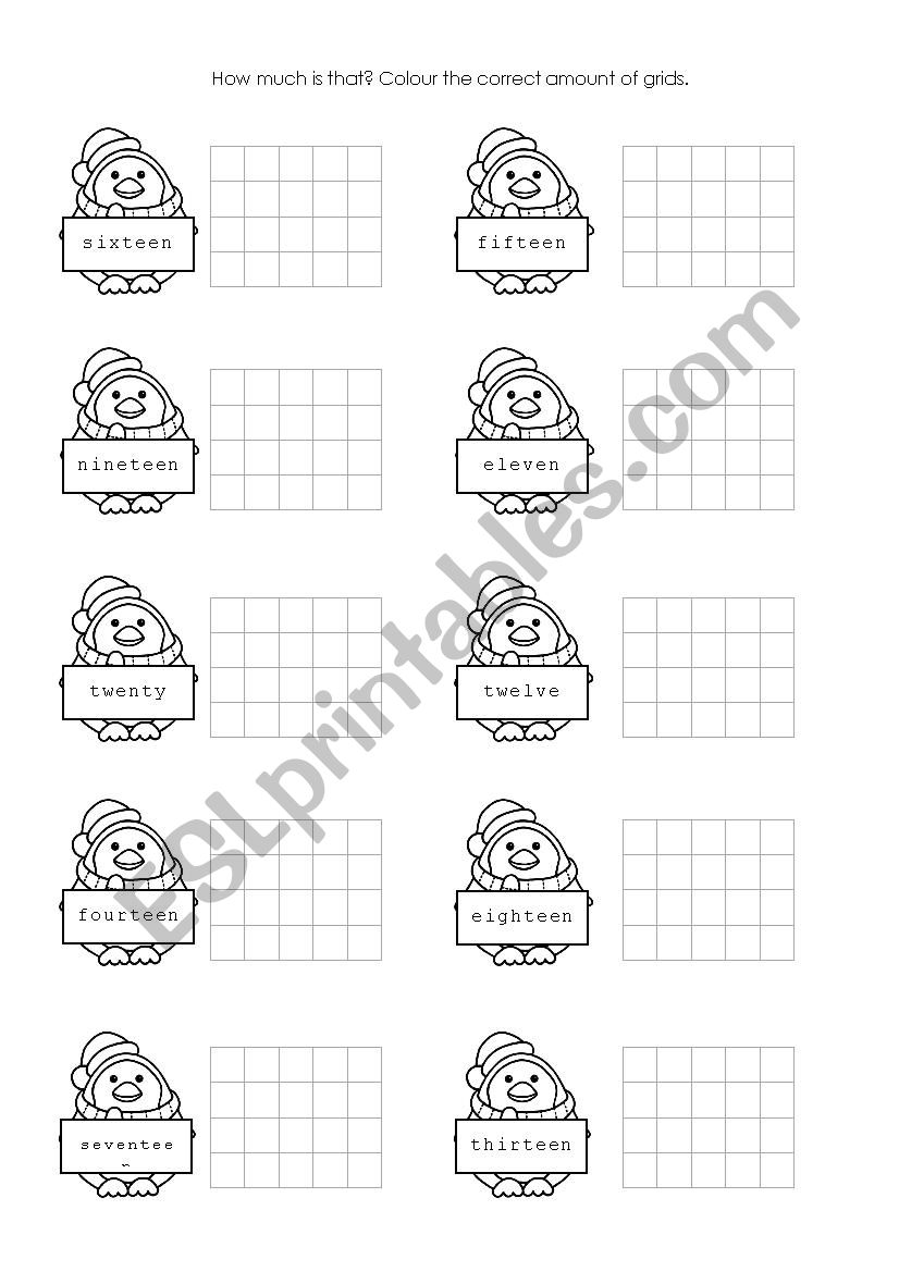 counting 11-20 worksheet