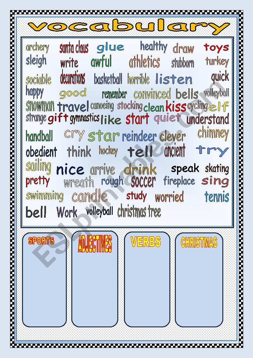 vocabulary worksheet