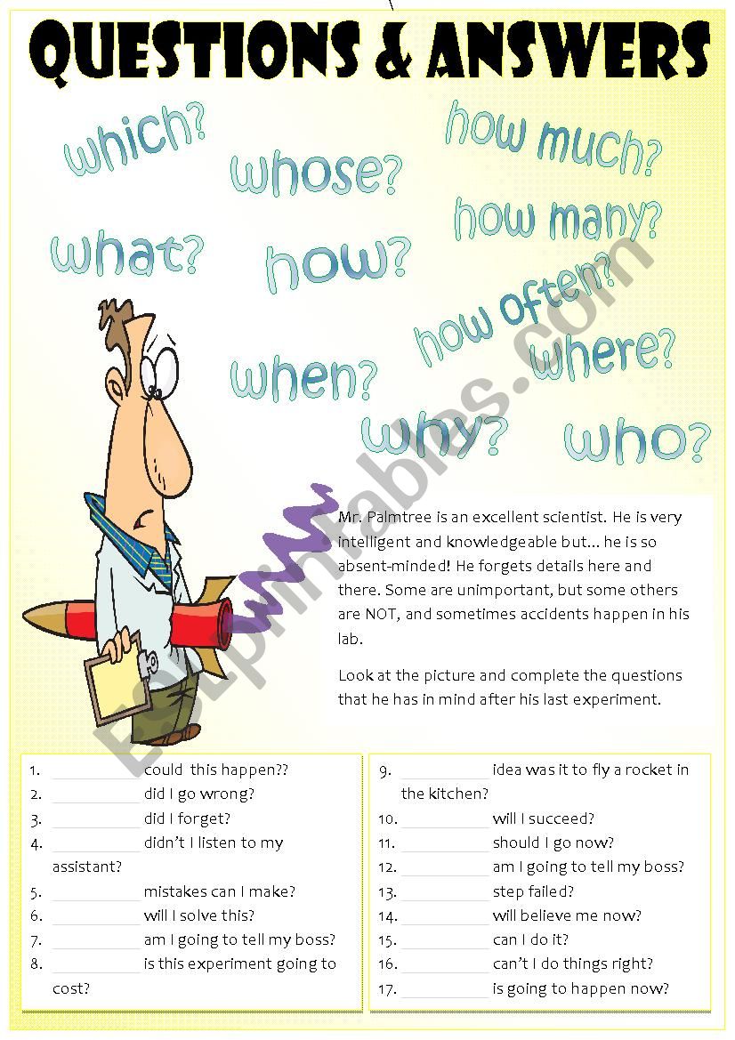 QUESTION WORDS worksheet