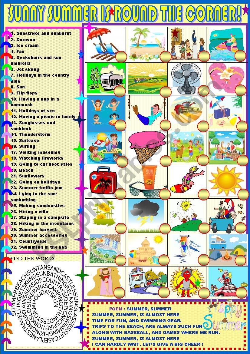 Summer is round the corner! worksheet