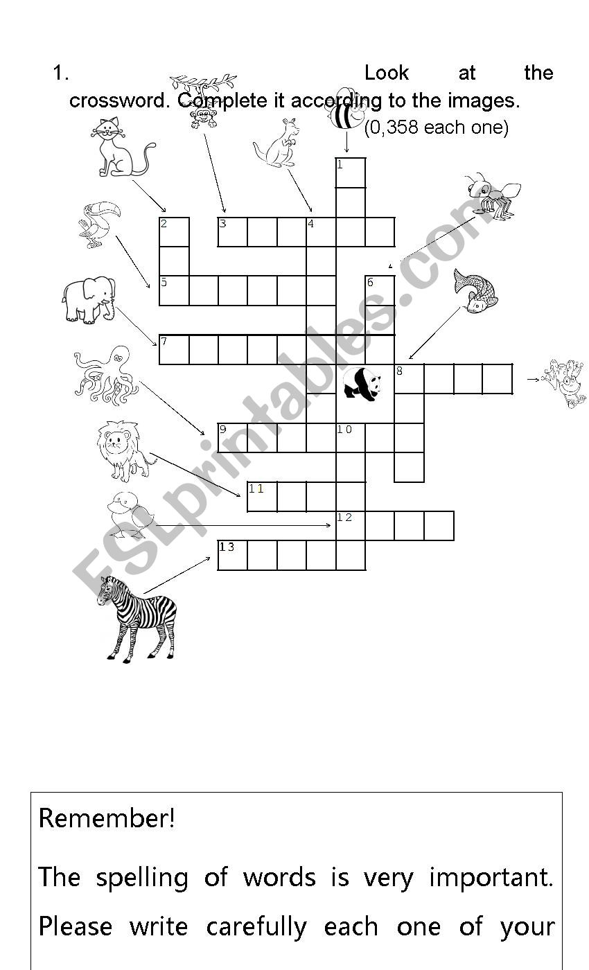 hello Animals part 2 worksheet