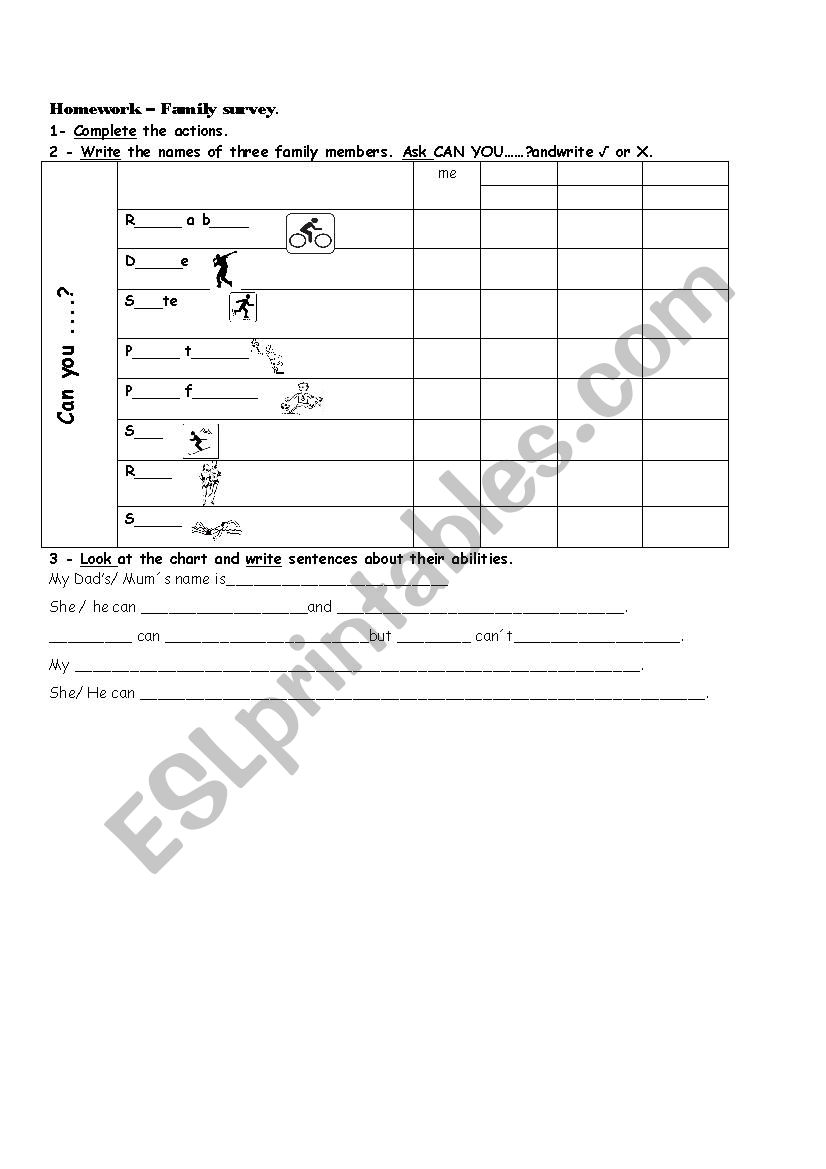Can - Cant Survey worksheet